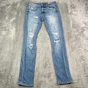 Rag & Bone Dre Jeans Womens 26 Carter Blue Distressed Slim Boyfriend Stretch